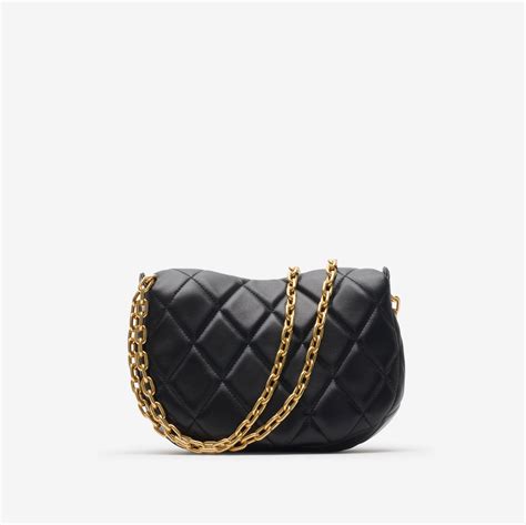 burberry 40462841|Quilted Rocking Horse Bag in Black/gold .